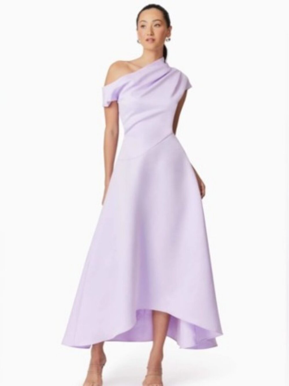 Elliatt Marissa Lilac Satin One Shoulder High Low Gown Size Small S
